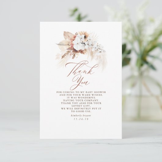 Terracotta Floral Moderne Boho Merci (Debout devant)