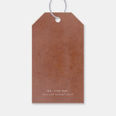 Terracotta Floral Pampas Grass Wedding Cadeaulabel (Achterkant)