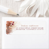 Terracotta Floral Pampas Grass Wedding Label (Insitu)