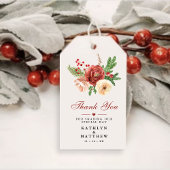 Terracotta Floral Pine Bough Weddenschap Bedankt Cadeaulabel