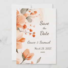 Terracotta Floral Save the Date Kaart