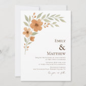 Terracotta Floral Watercolor Wedding Invitation (Devant)