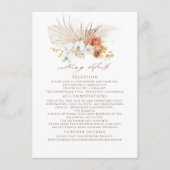 Terracotta Floral Wedding Details Kaart (Voorkant)
