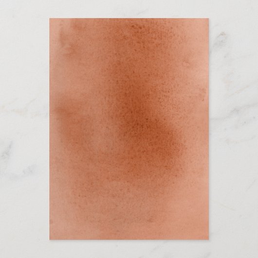 Terracotta Floral Wedding Details Kaart (Achterkant)