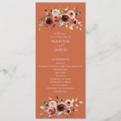 Terracotta Floral Wedding Programme (Devant)