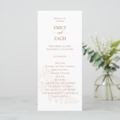 Terracotta Floral Wedding Programme (Debout devant)