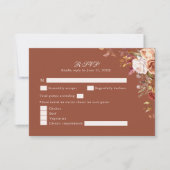 Terracotta Floral Wedding RSVP Card Fall Boho (Devant)