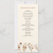 Terracotta Floral Wildflower Cream Wedding Program (Achterkant)
