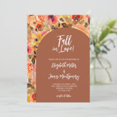 Terracotta Florale Tout en un mariage Invitations (Debout devant)