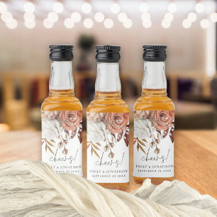 Terracotta Florals Cheers Name Date Wedding Likeurfles Etiket