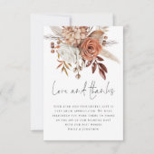 Terracotta Florals Foto Love Bedankt Wedding (Voorkant)
