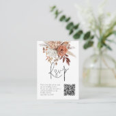 Terracotta Florals QR Code Bruiloft RSVP Kaart (Staand voorkant)