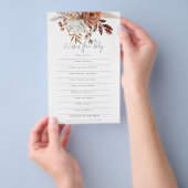 Terracotta Florals Wishes voor Baby shower Game Flyer (Hand)