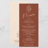 Terracotta Flower Bohemian Simple Botanical Menu (Voorkant / Achterkant)