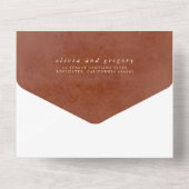 Terracotta Flowers en Pampas Grass Exotic Wedding All In One Uitnodiging (Achterkant)