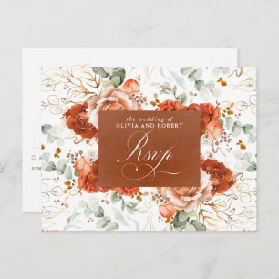 Terracotta Flowers Wedding RSVP Briefkaart
