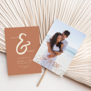 Terracotta Formal Photo Wedding Save the Date Kaart
