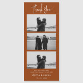 Terracotta Fotostrip Magnetische bruiloft Dank u (Voorkant)