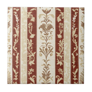 Terracotta Frans Land toile bloem streep Tegeltje