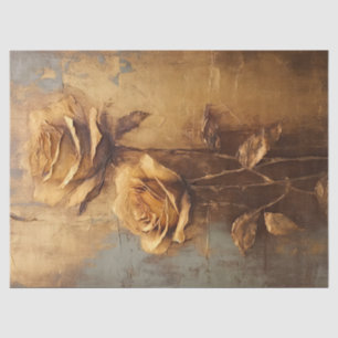 terracotta Franse rozen faux gold chic Tissuepapier