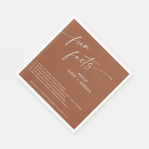 Terracotta Fun Facts Wedding Cocktail Napkins Servet