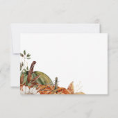 Terracotta gebladerte boho bloemenbruiloft RSVP kaartje (Achterkant)