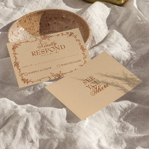 Terracotta Gebrande Oranje Bloemrijke Boho Trouw R RSVP Kaartje