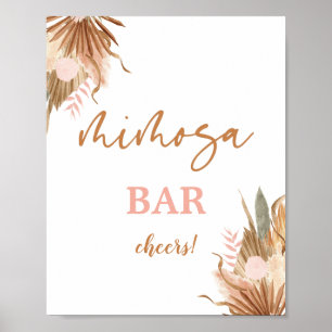Terracotta gedroogde palmen Mimosa Bar bord Poster