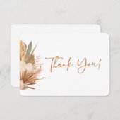 Terracotta gedroogde palms bedankt je kaart (Voorkant / Achterkant)