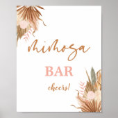 Terracotta gedroogde palms Mimosa Bar, teken Poster (Voorkant)