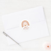 Terracotta Gender Neutral boho rainbow aangepast Ronde Sticker (Envelop)