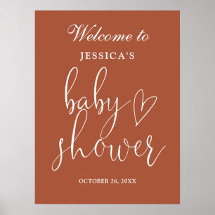 Terracotta Genre Neutre Baby shower Affiche de bie