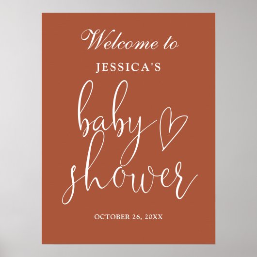 Terracotta Genre Neutre Baby shower Affiche de bie (Devant)
