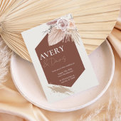 Terracotta Geometric Boho Wedding Invitation