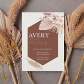 Terracotta Geometric Boho Wedding Invitation