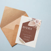 Terracotta Geometric Boho Wedding Invitation