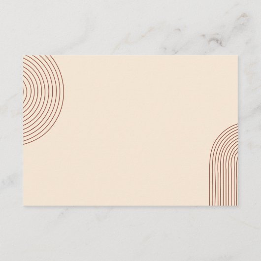 Terracotta Geometric Line Art accommodaties Informatiekaartje (Achterkant)