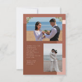 Terracotta Geometric Typography Photo Wedding Bedankkaart (Achterkant)