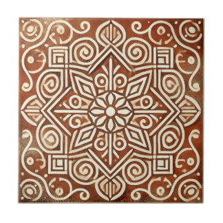 Terracotta geometrisch patroon keramische Tegel Tegeltje