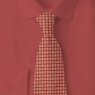 Terracotta Geometrisch  Stropdas