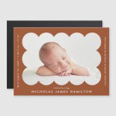 Terracotta geschulpte foto geboorte aankondiging (Voorkant / Achterkant)