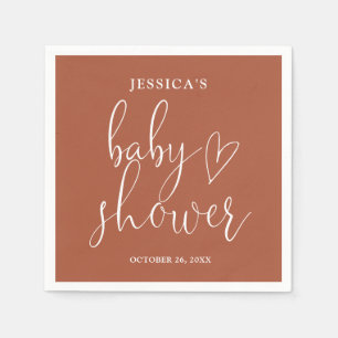 Terracotta Geslacht Neutrale Baby Shower Servet