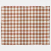 Terracotta Gingham Check Pattern Fleece Blanket (Voorkant (Horizontaal))