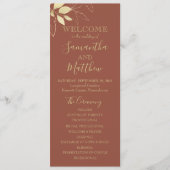 Terracotta Gold Foliage Programme de mariage botan (Devant)