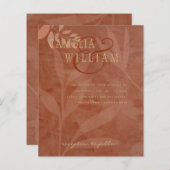 Terracotta Gold Mariage de automne Feuilles Modern (Devant / Derrière)