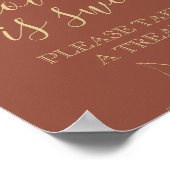 Terracotta & Gold Modern Floral Favor Table Poster (Hoek)