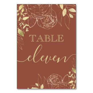 Terracotta & Gold Peony Modern Floral Wedding Kaart