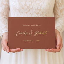 Terracotta Gold Script Mariage photo moderne
