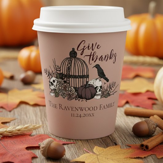 Terracotta Gotische schedels en Rozen geven Bedank Papieren Bekers