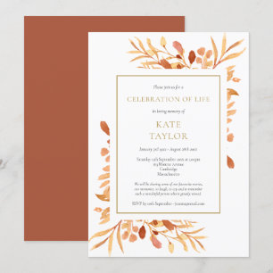 Terracotta Goud Loof Celebratie van het Leven Kaart